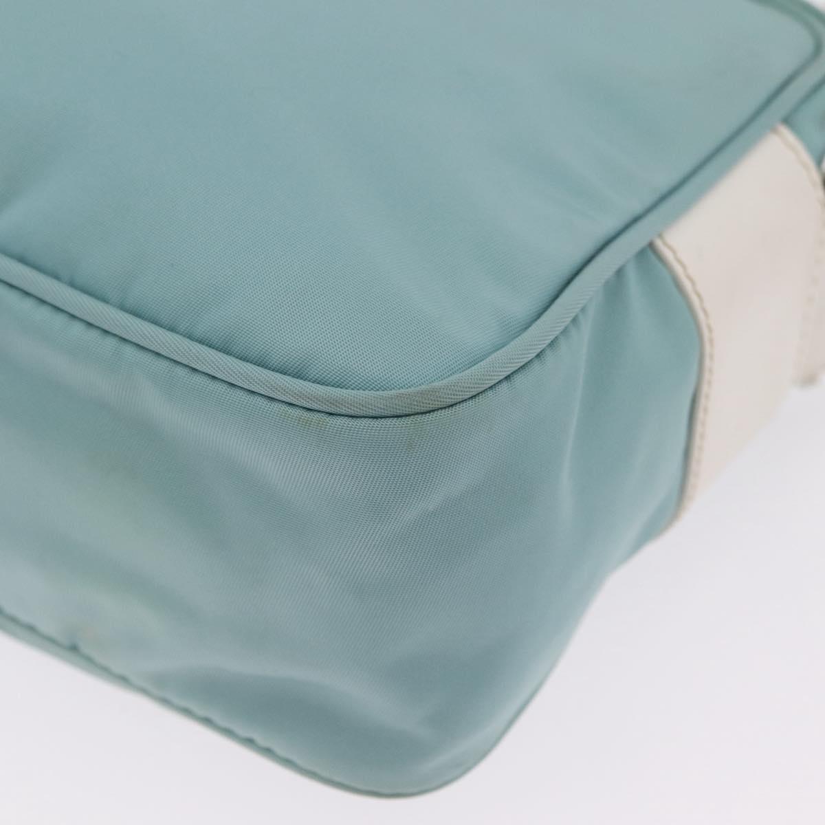 PRADA Shoulder Bag Nylon Light Blue Silver Auth ki6964A