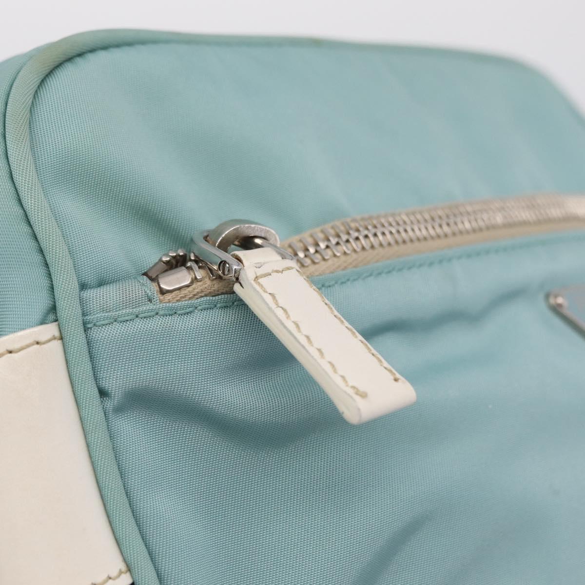 PRADA Shoulder Bag Nylon Light Blue Silver Auth ki6964A