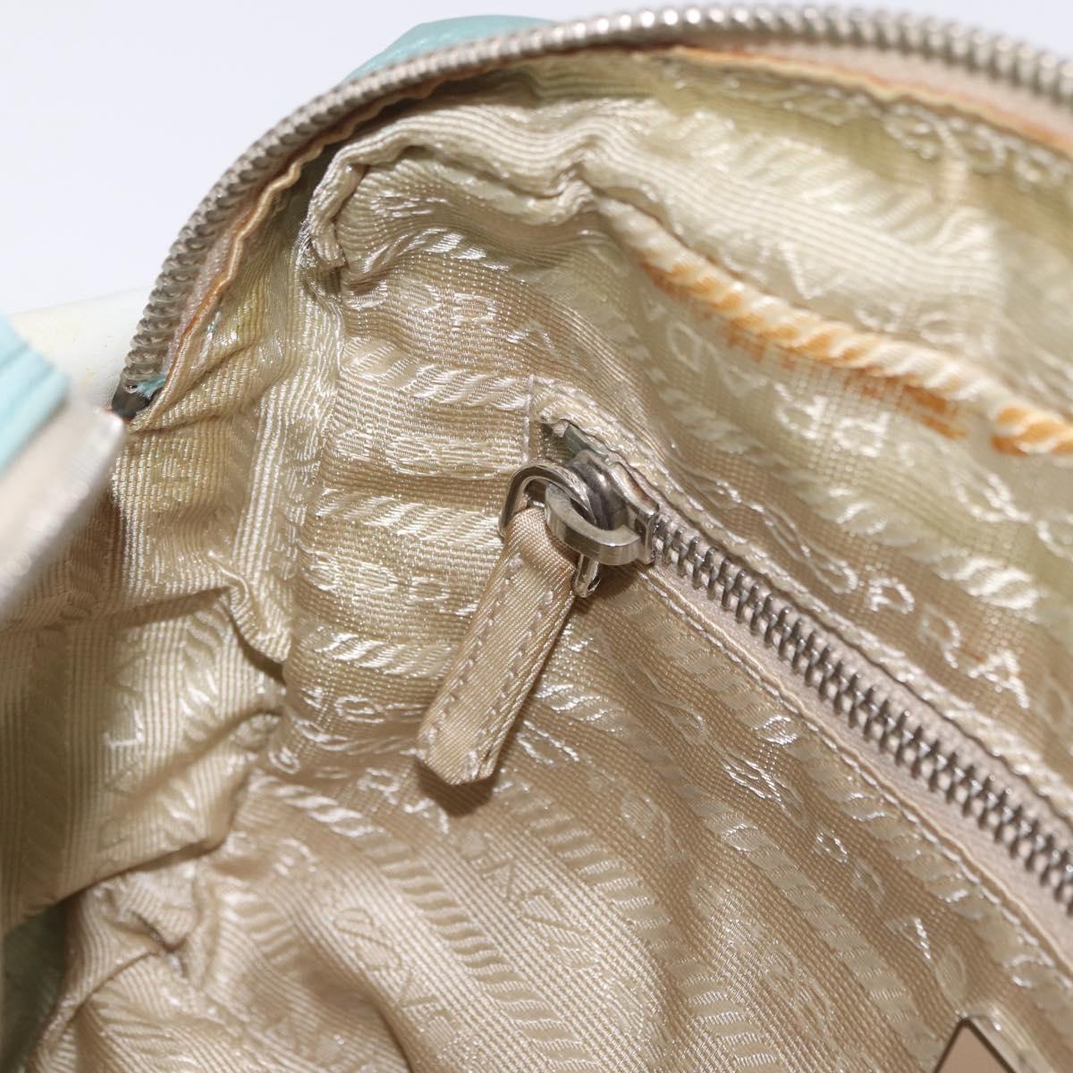 PRADA Shoulder Bag Nylon Light Blue Silver Auth ki6964A