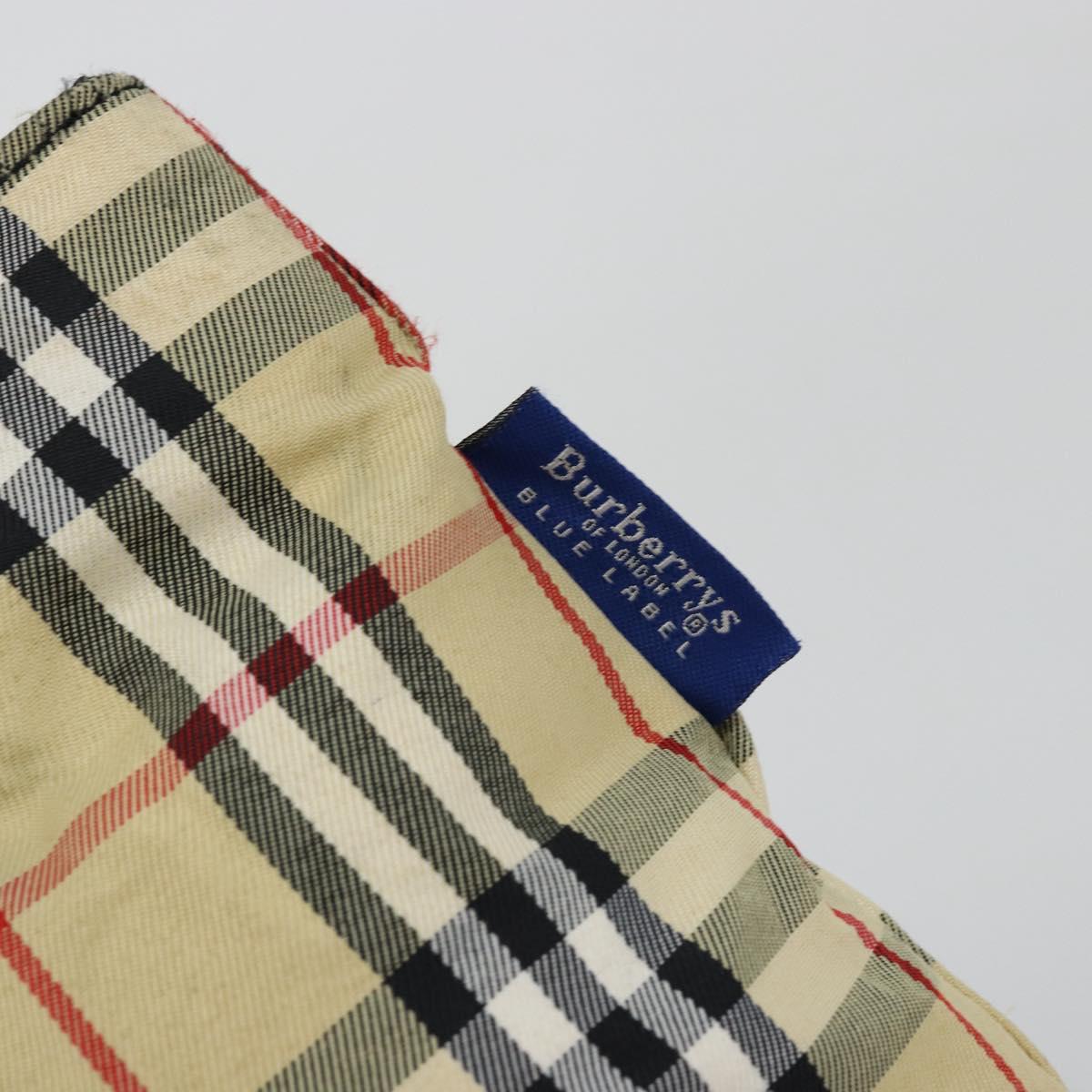 Burberrys Nova Check Blue Label Tote Bag Nylon Beige Auth kk211