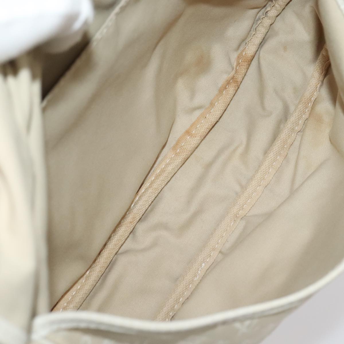 LOUIS VUITTON Monogram Mini Lin Saumur PM Shoulder Bag Ivory M95314 Auth kk368V