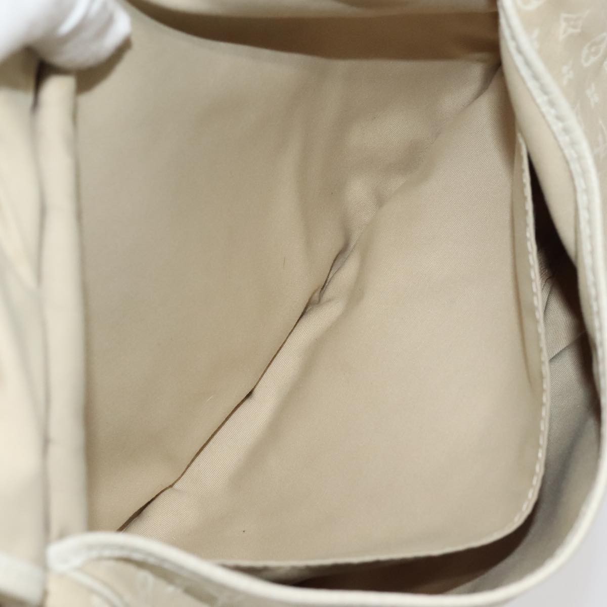 LOUIS VUITTON Monogram Mini Lin Saumur PM Shoulder Bag Ivory M95314 Auth kk368V