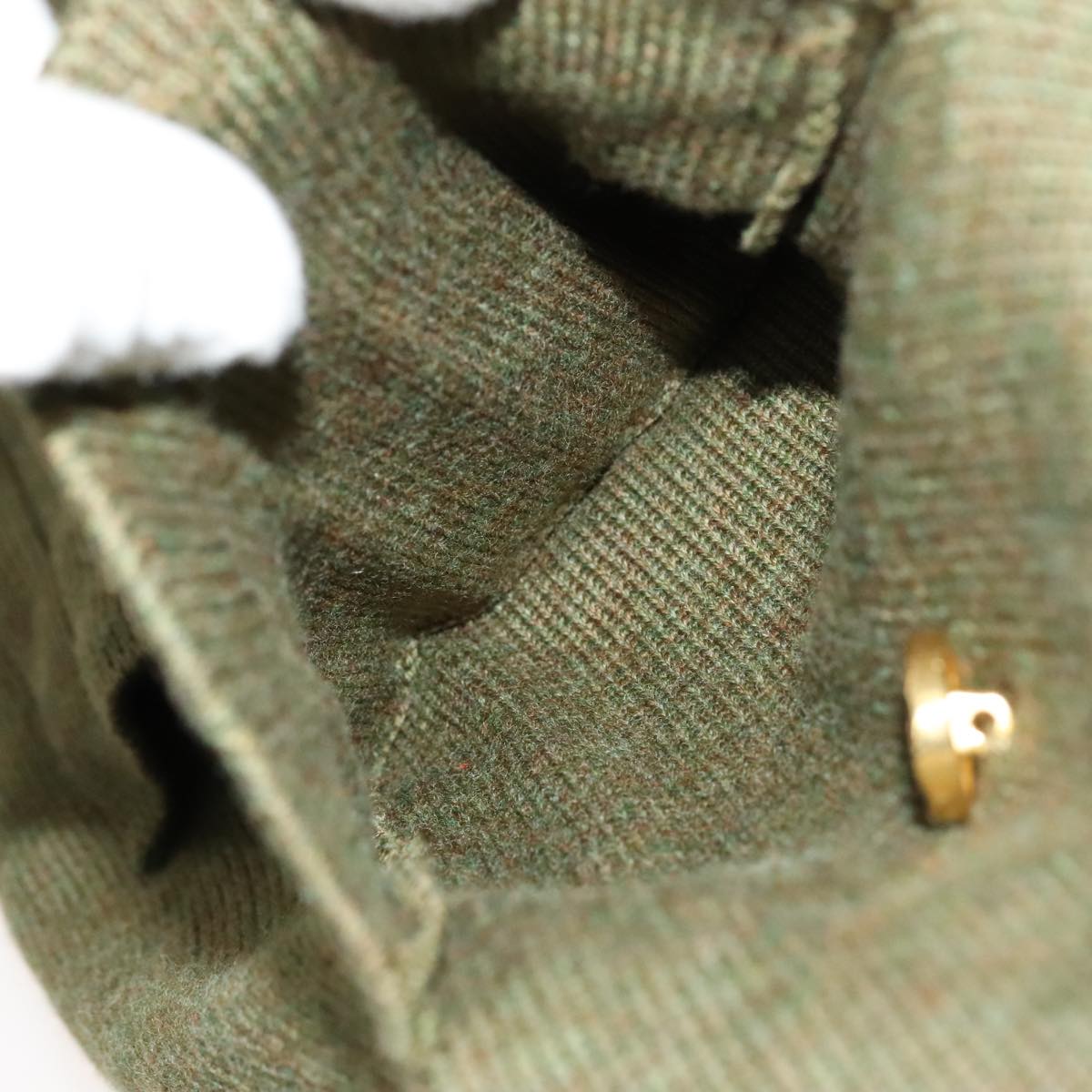 Salvatore Ferragamo Cardigan Wool M Khaki Auth kk430