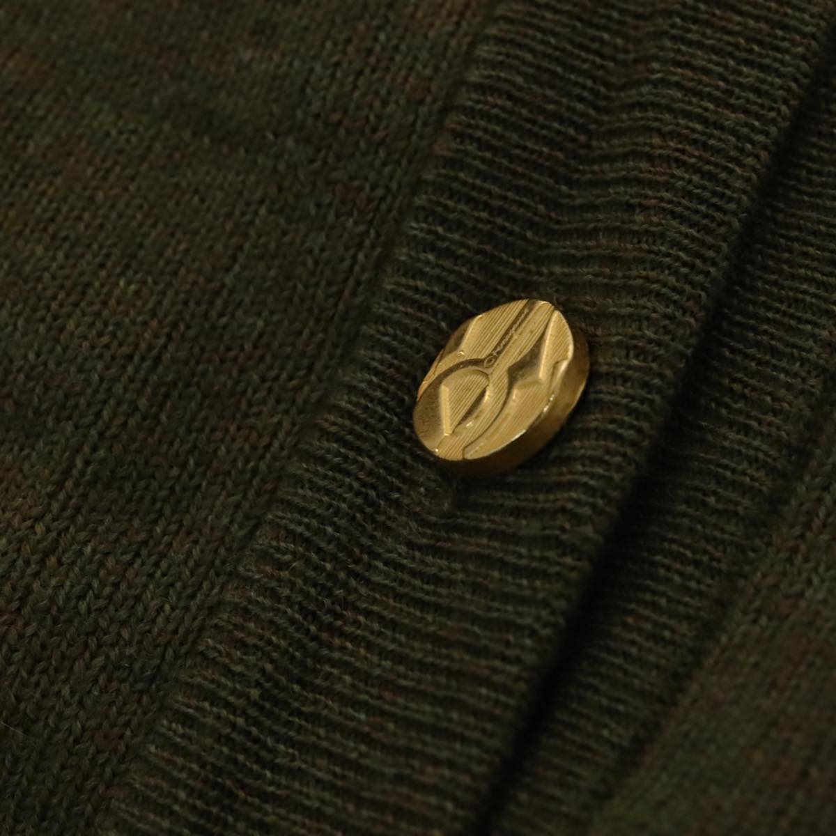 Salvatore Ferragamo Cardigan Wool M Khaki Auth kk430