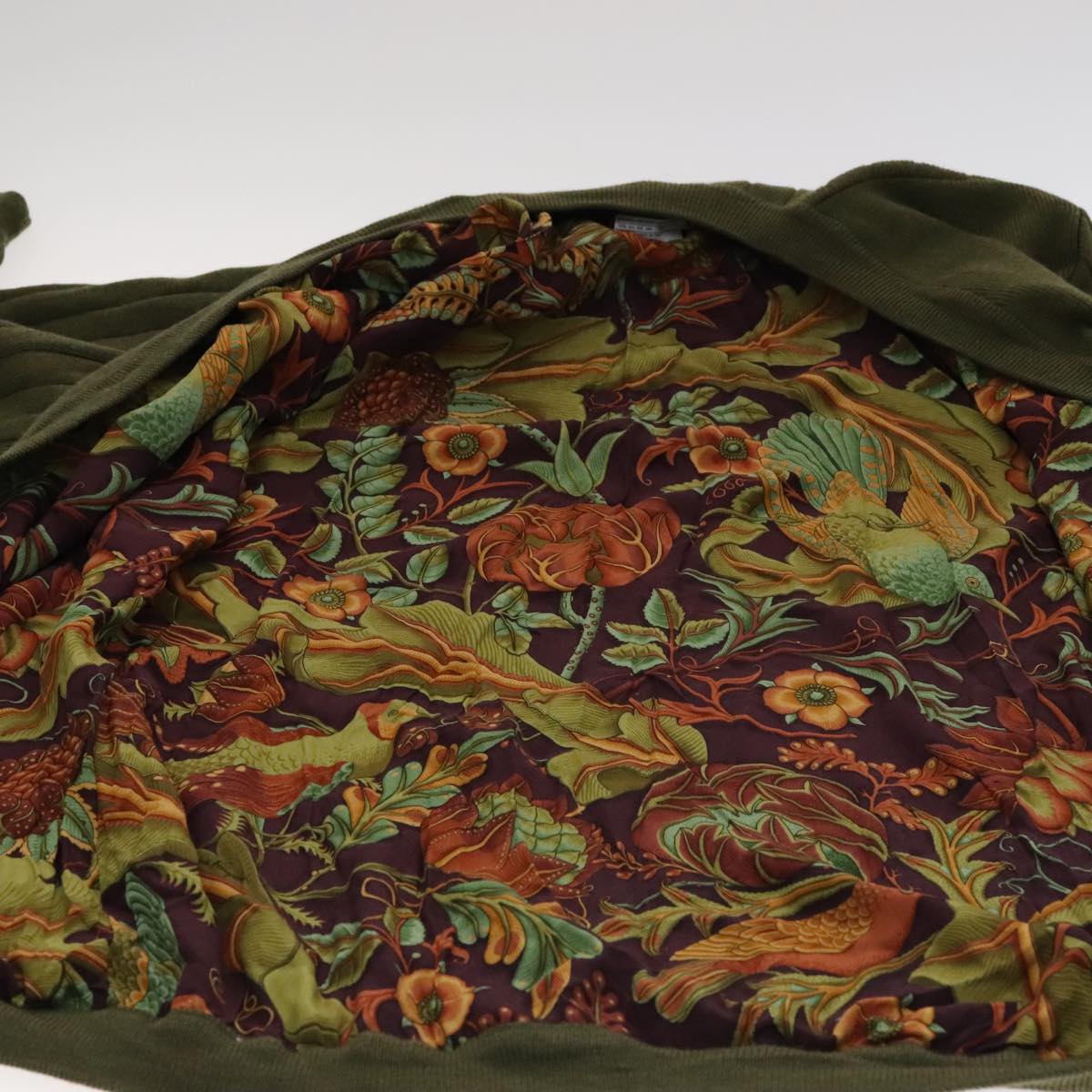 Salvatore Ferragamo Cardigan Wool M Khaki Auth kk430