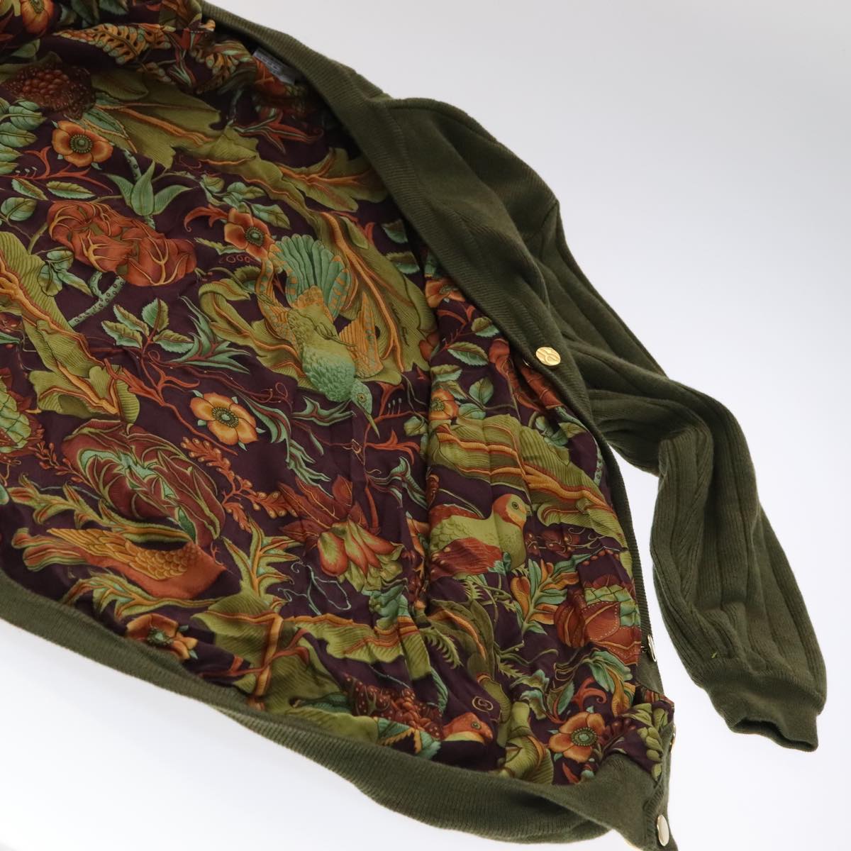 Salvatore Ferragamo Cardigan Wool M Khaki Auth kk430