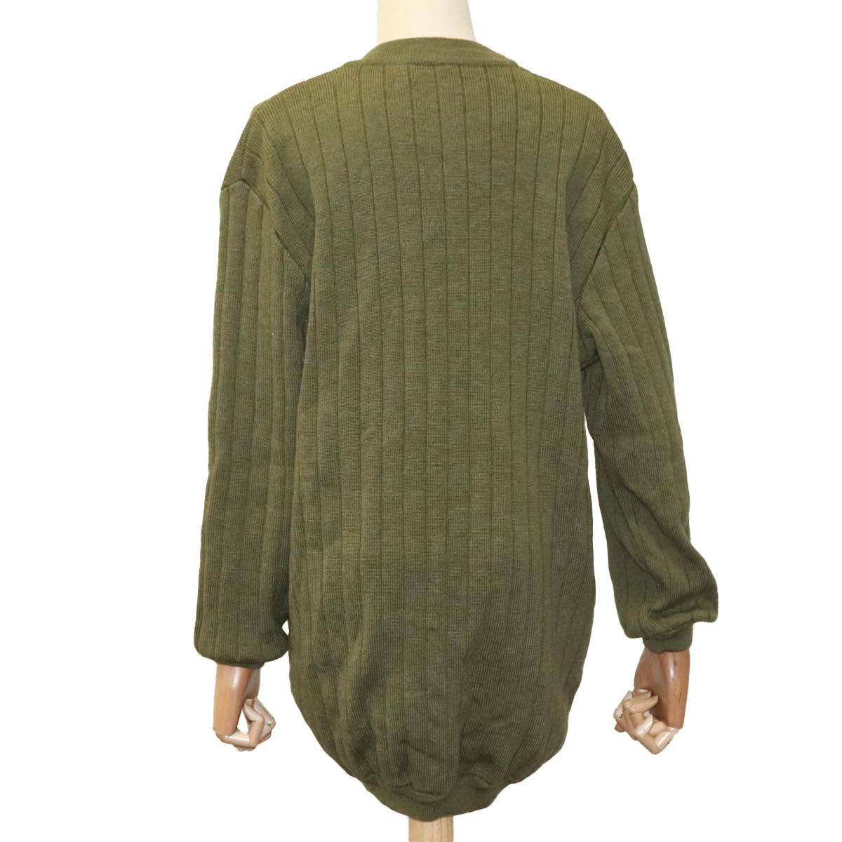 Salvatore Ferragamo Cardigan Wool M Khaki Auth kk430