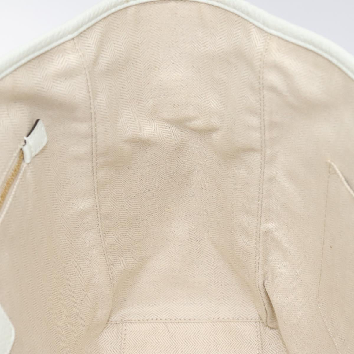 LOEWE Heritage Tote Bag Leather White Gold Auth kk436