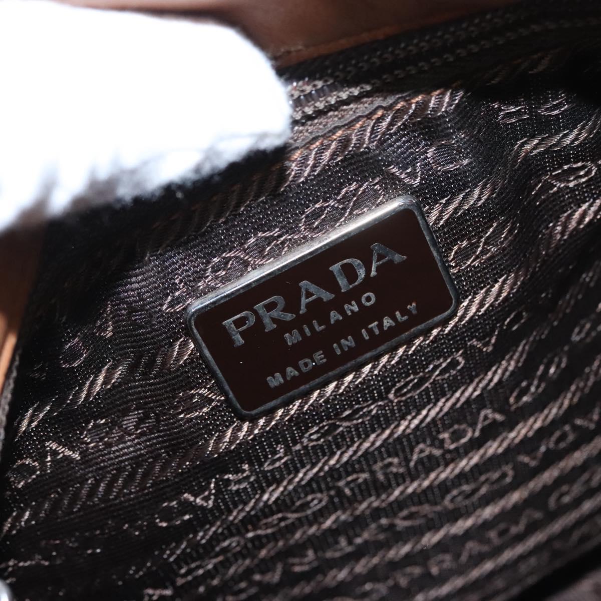 PRADA Shoulder Bag Leather Brown Auth kk437