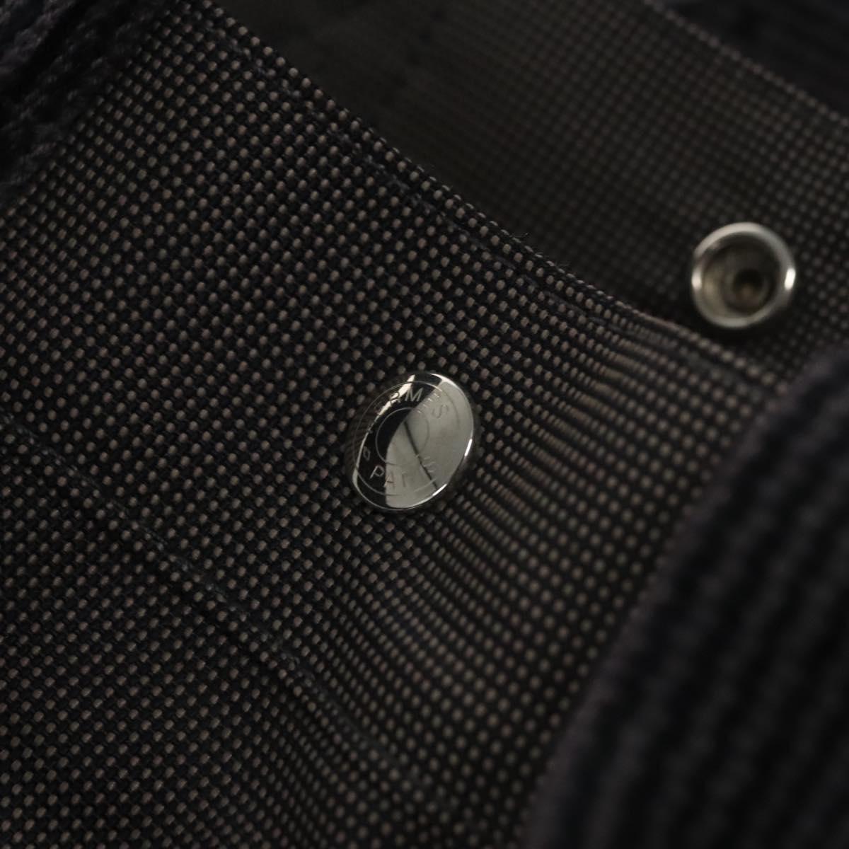 HERMES Her Line MM Tote Bag Canvas Gray Silver Auth kk445