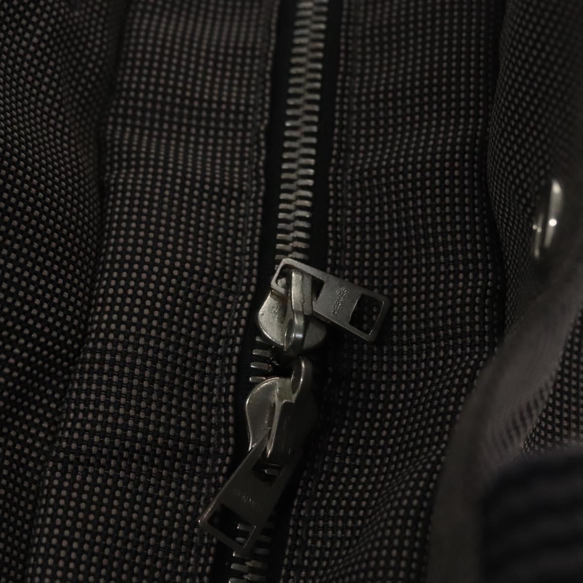 HERMES Her Line MM Tote Bag Canvas Gray Silver Auth kk445