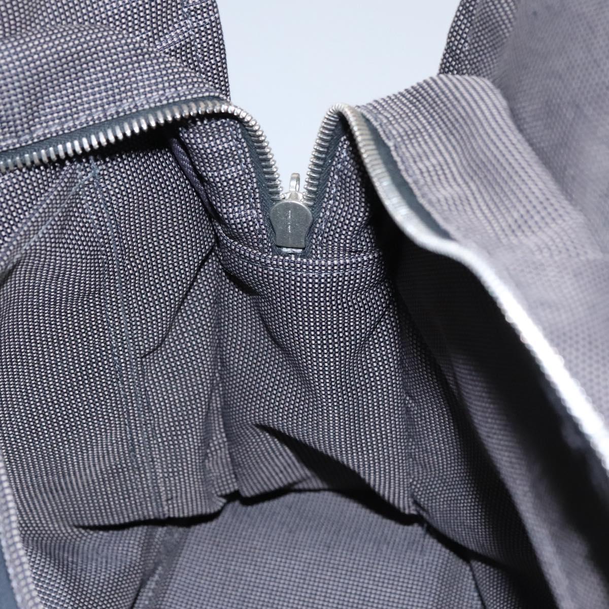 HERMES Her Line MM Tote Bag Canvas Gray Silver Auth kk445