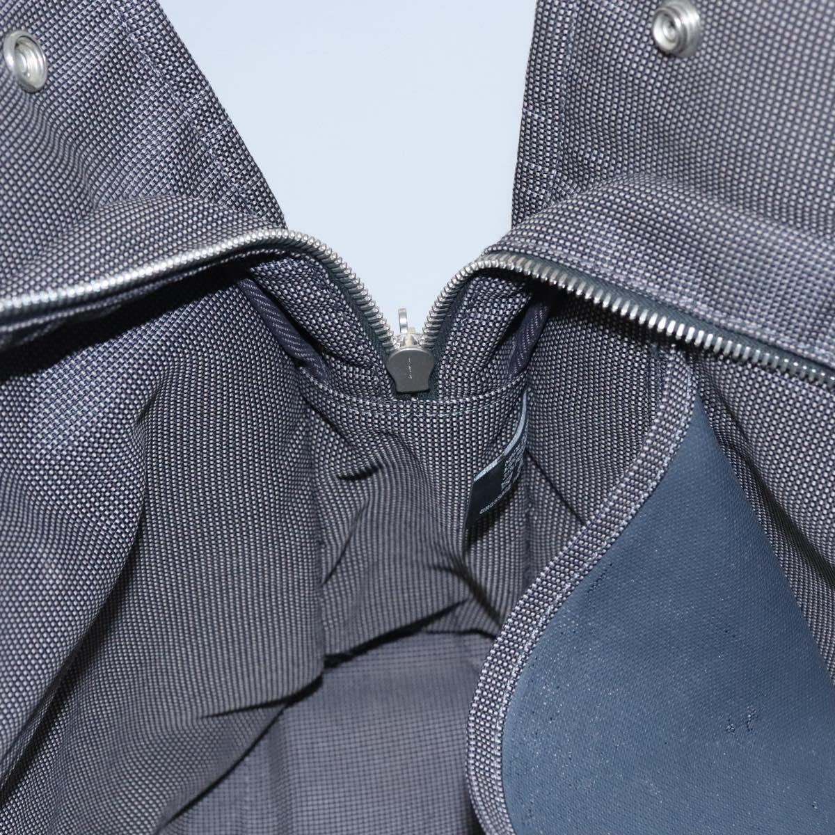 HERMES Her Line MM Tote Bag Canvas Gray Silver Auth kk445