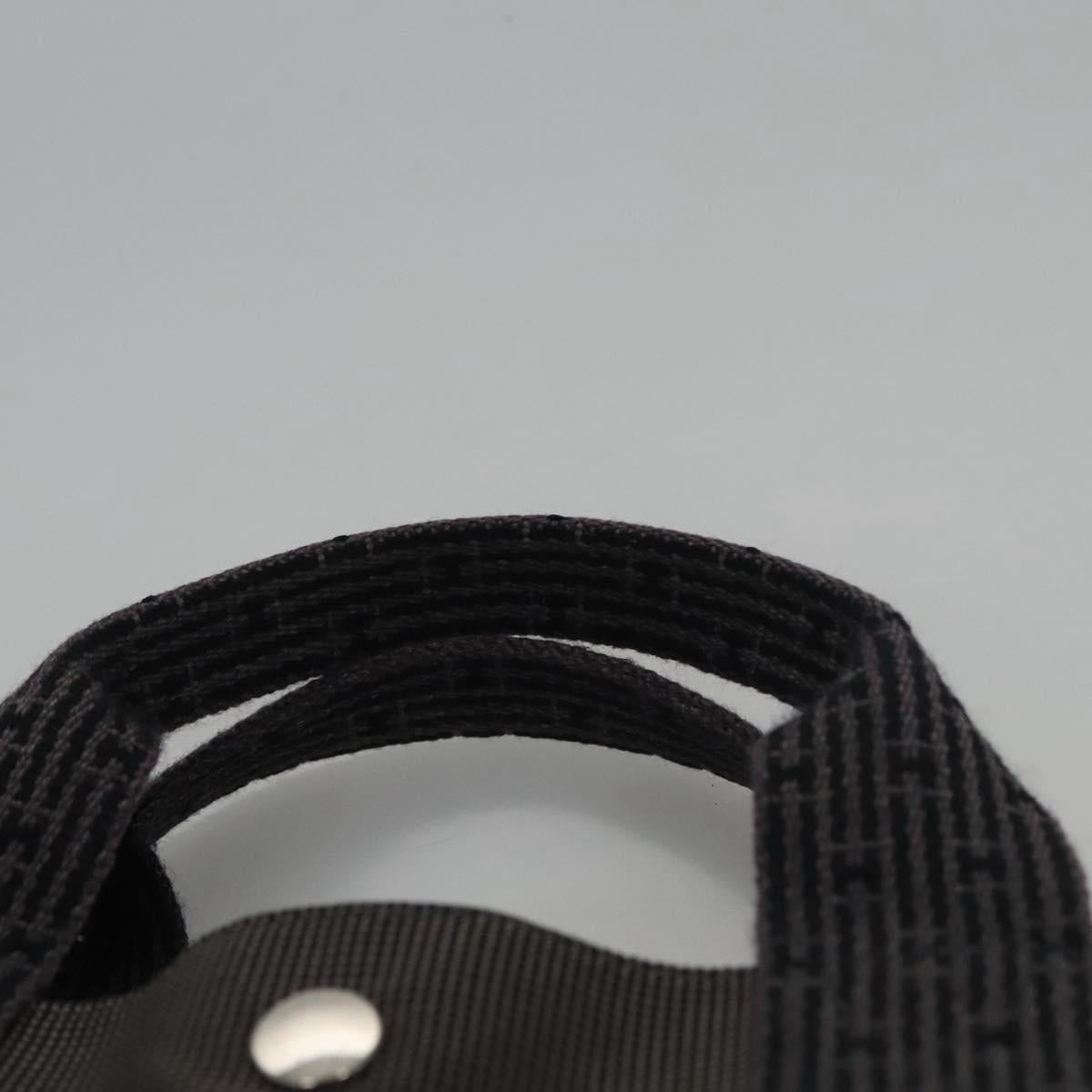 HERMES Her Line MM Tote Bag Canvas Gray Silver Auth kk445