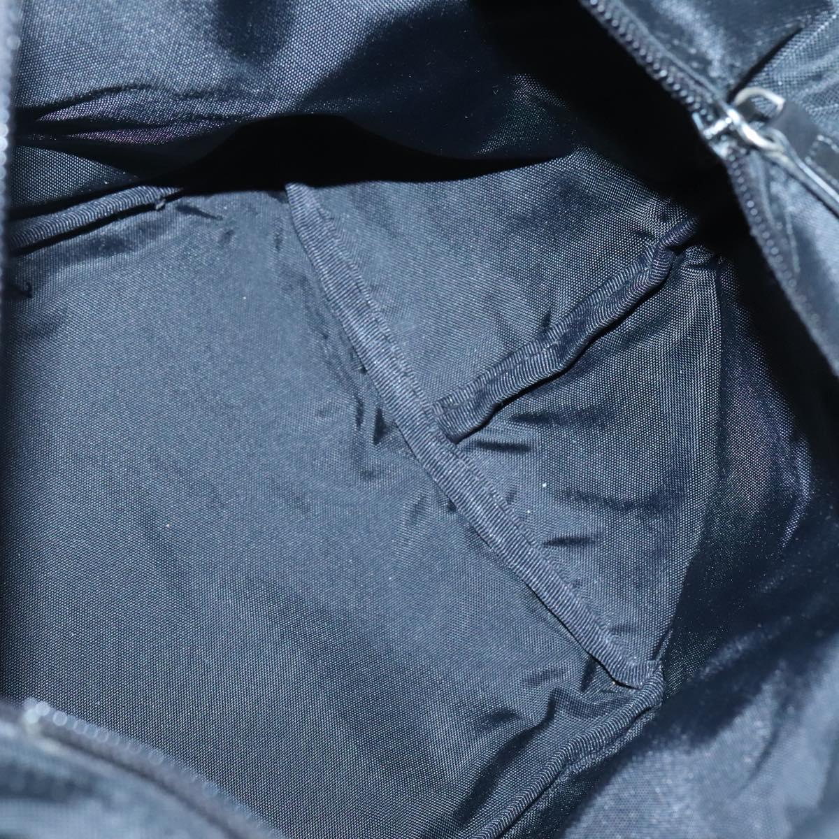 BURBERRY Nova Check Blue Label Hand Bag Nylon Beige Silver Auth kk458