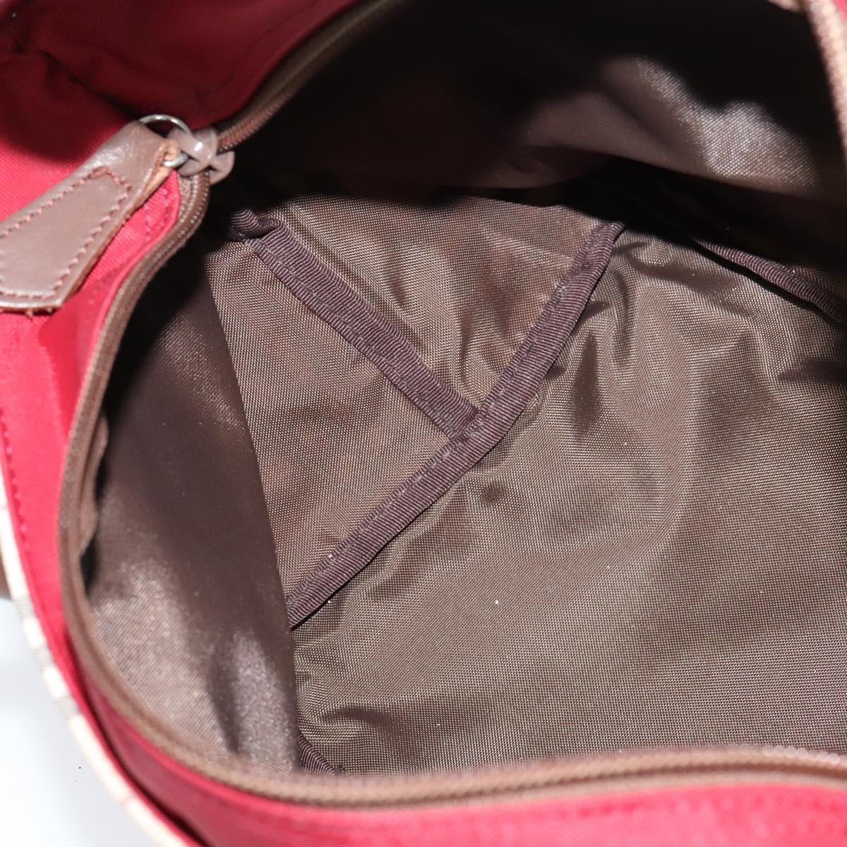 BURBERRY Nova Check Blue Label Tote Bag Nylon Beige Silver Auth kk461