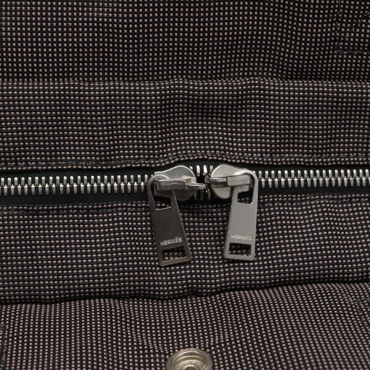 HERMES Her Line MM Hand Bag Canvas Gray Auth kk463