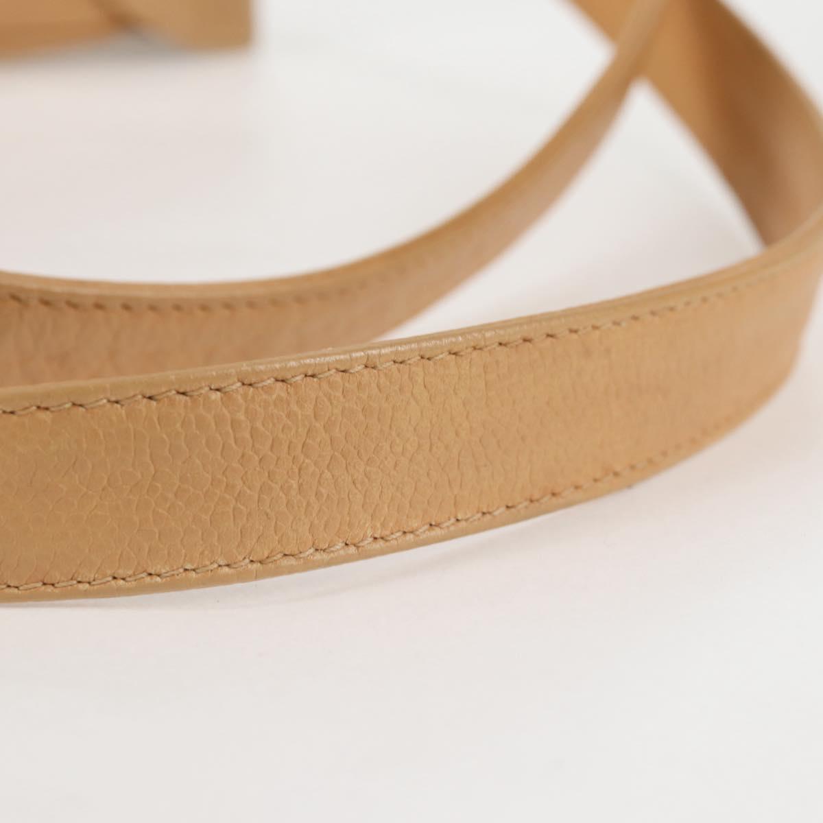 CHANEL Backpack Calf Skin Beige Gold CC Auth kk466A