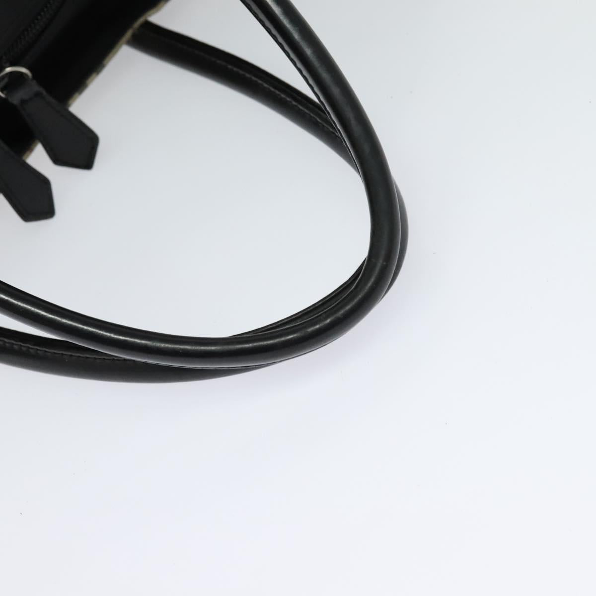 BURBERRY Nova Check Blue Label Tote Bag Nylon Beige Silver Auth kk468