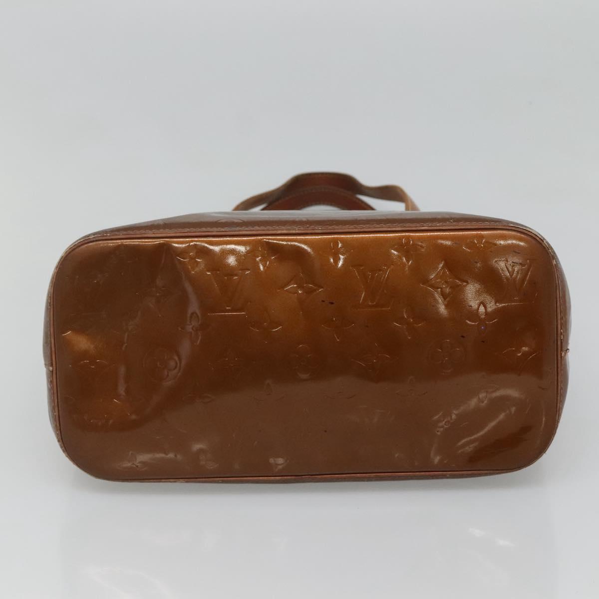 LOUIS VUITTON Monogram Vernis Houston Hand Bag Bronze M91122 LV Auth kk480