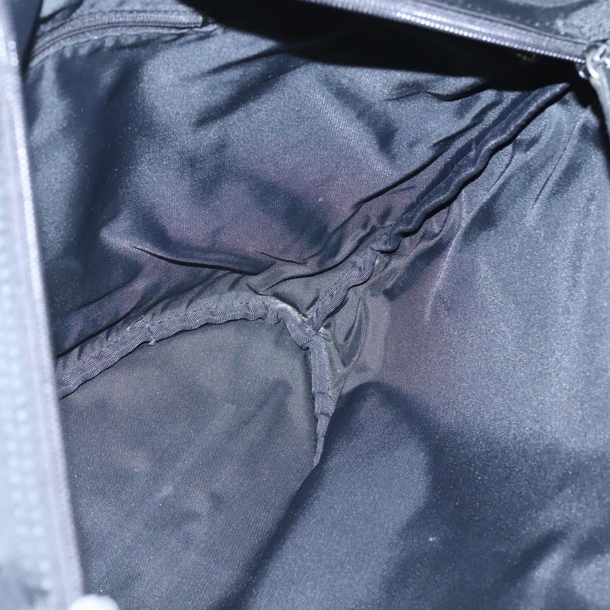 Burberrys Nova Check Hand Bag Nylon Black Silver Auth kk484