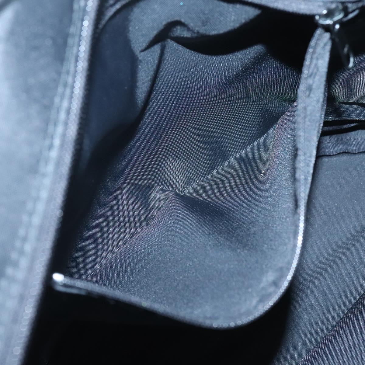 Burberrys Nova Check Hand Bag Nylon Black Silver Auth kk484