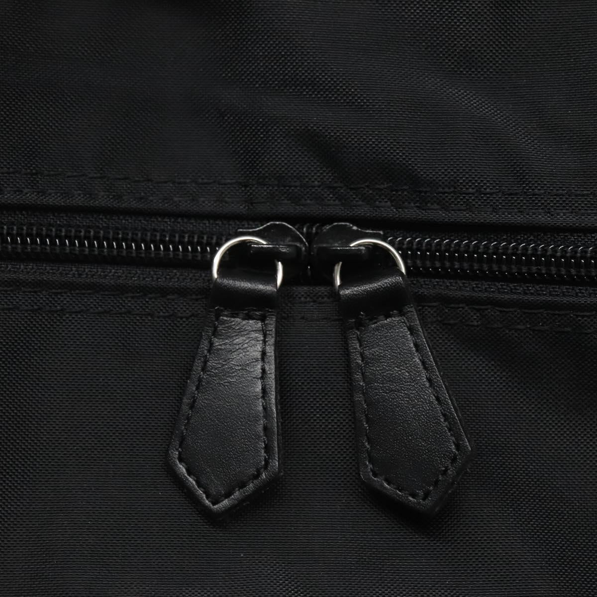 Burberrys Nova Check Blue Label Tote Bag Nylon Black Silver Auth kk486