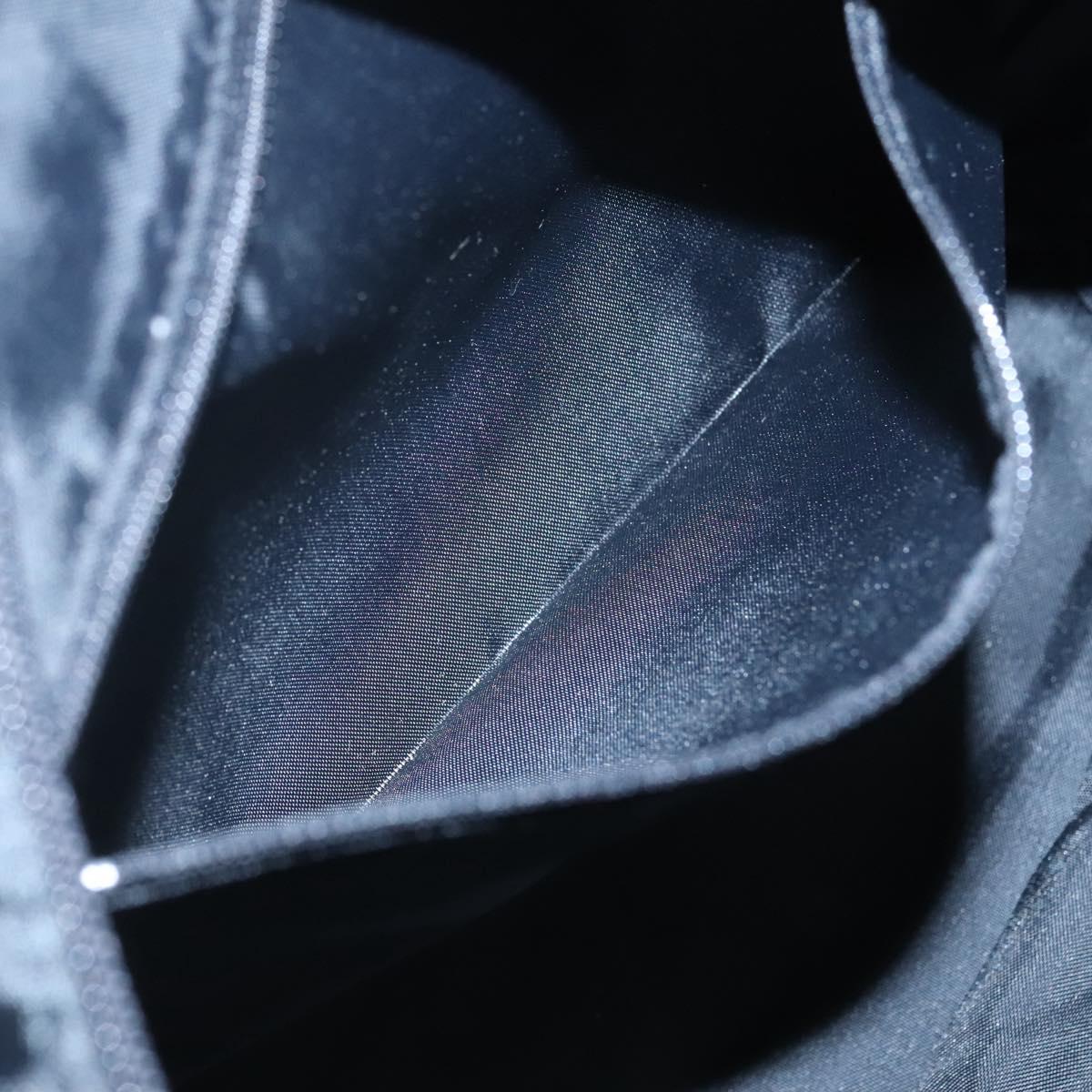 Burberrys Nova Check Blue Label Tote Bag Nylon Black Silver Auth kk486