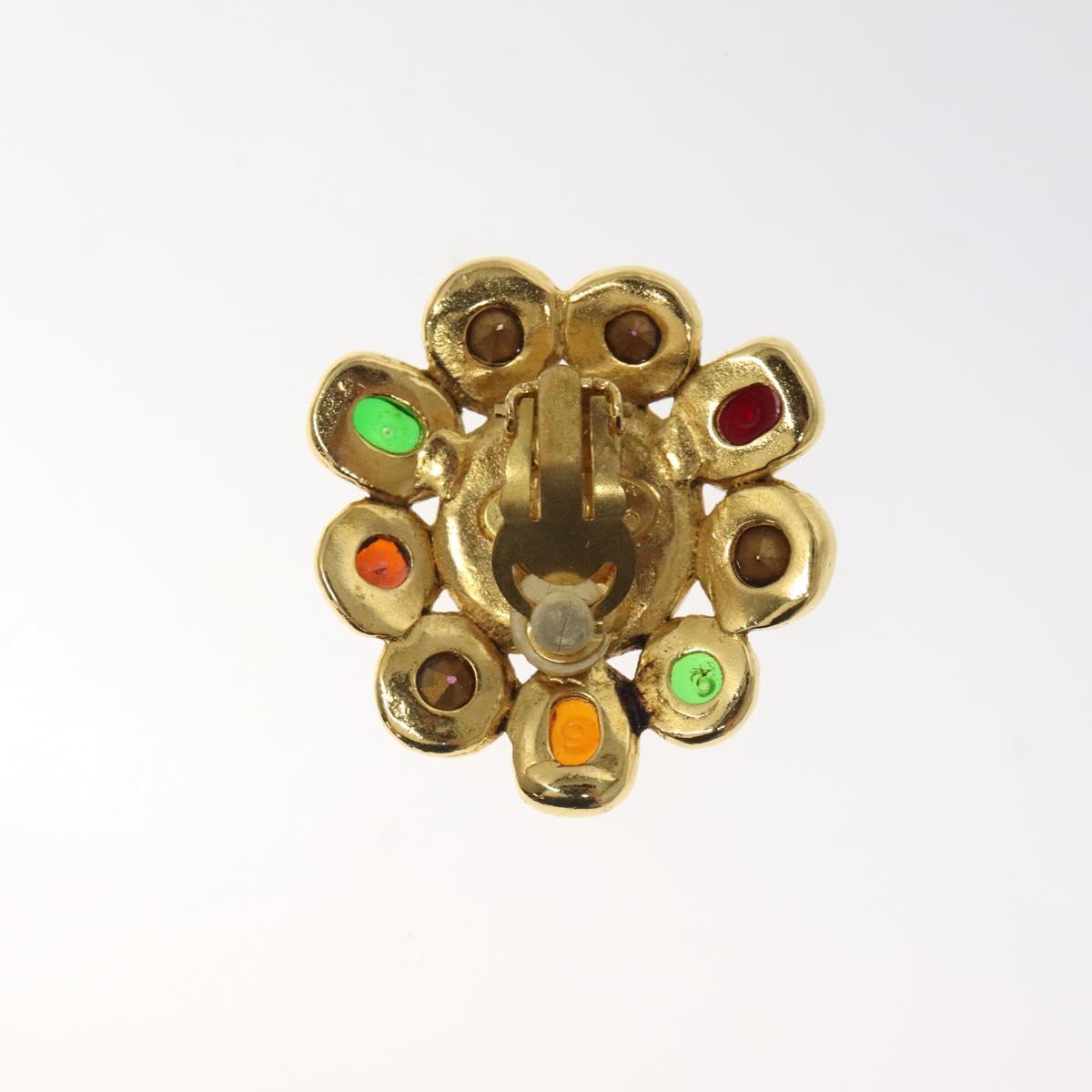 CHANEL Gripoa Earring metal Gold CC Auth kk494