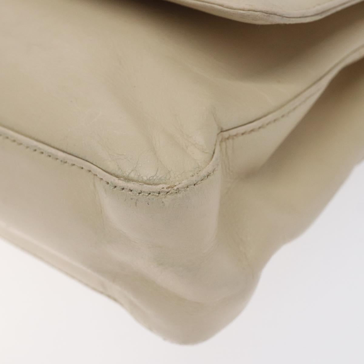 PRADA Shoulder Bag Leather Beige Auth kk506