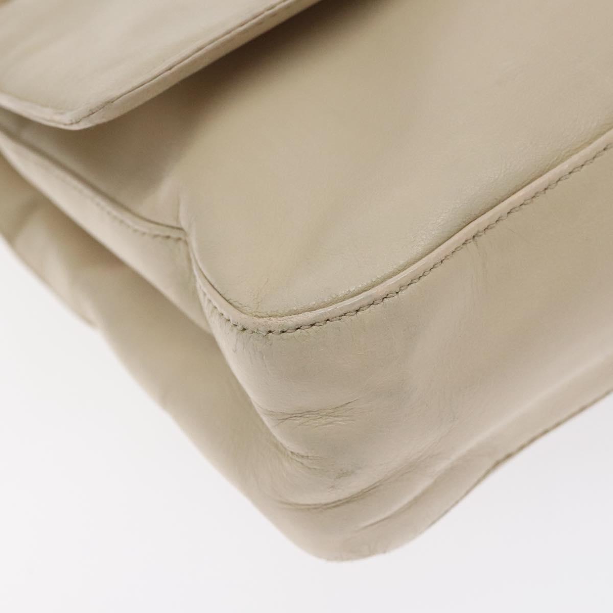 PRADA Shoulder Bag Leather Beige Auth kk506