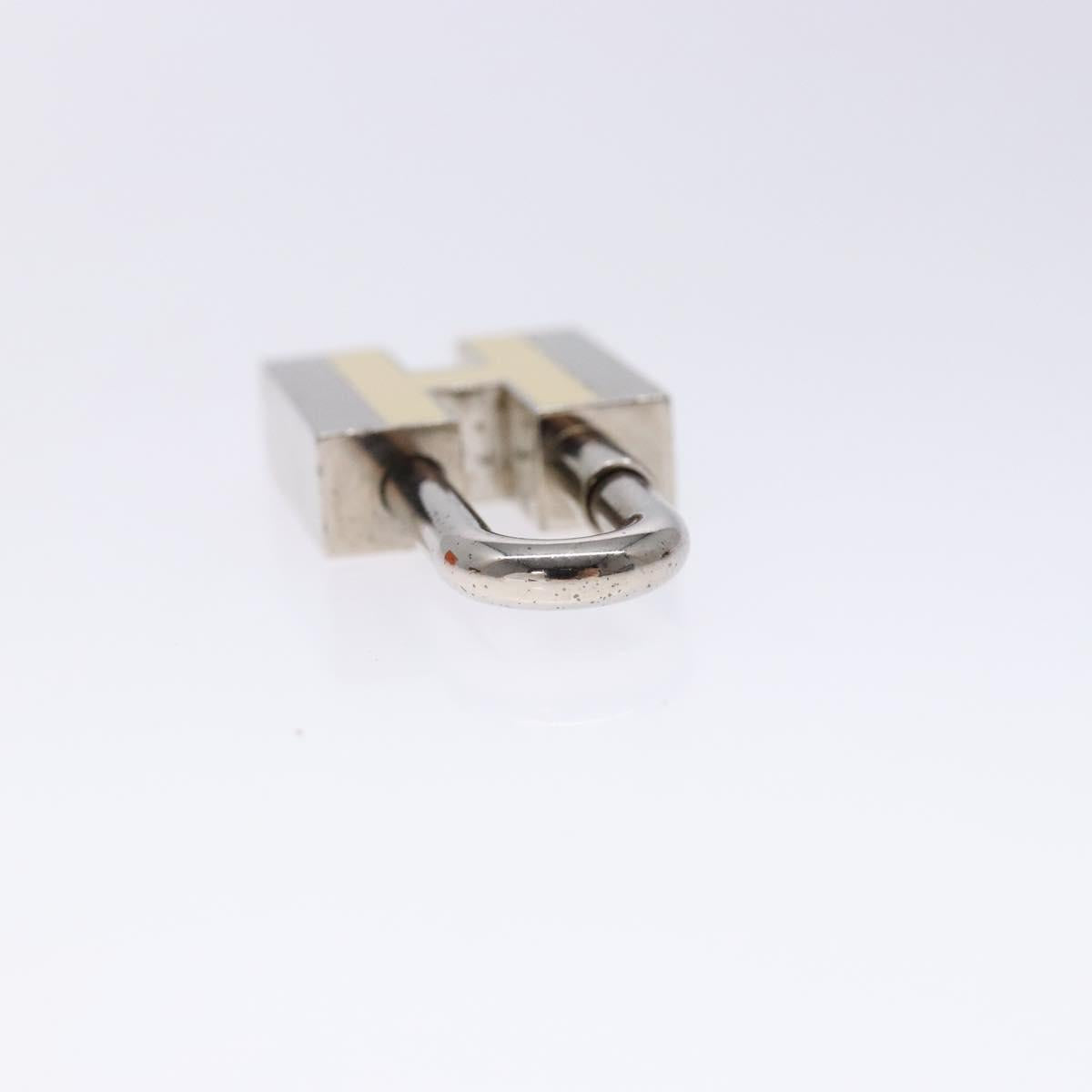 HERMES H Logo Cadena Charm metal Silver Auth kk547