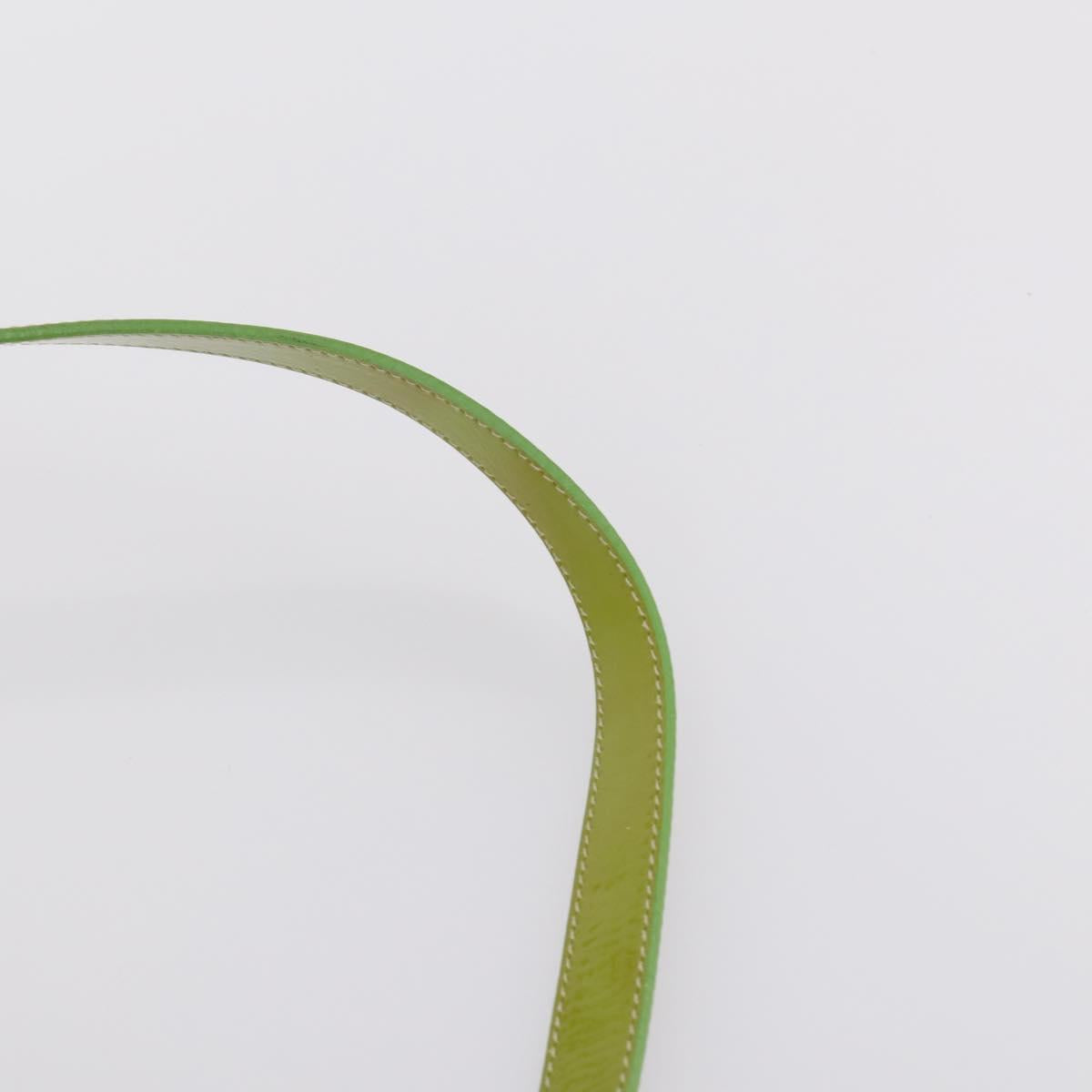 PRADA Hand Bag Enamel 2way Green Gold Auth kk555