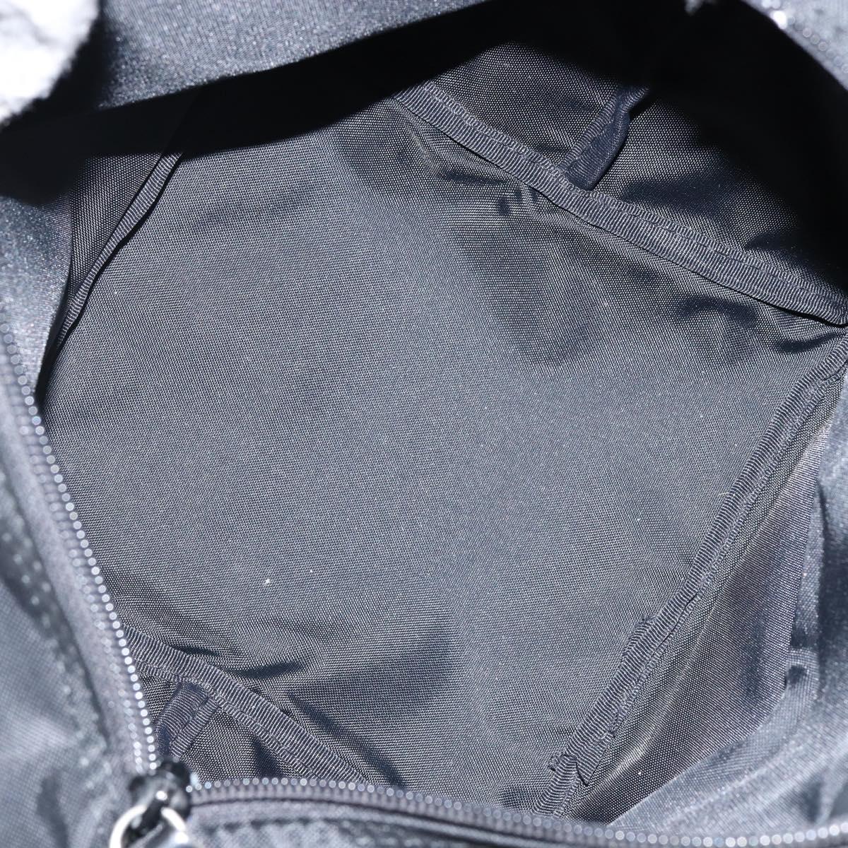 Burberrys Nova Check Blue Label Hand Bag Nylon Beige Silver Auth kk557