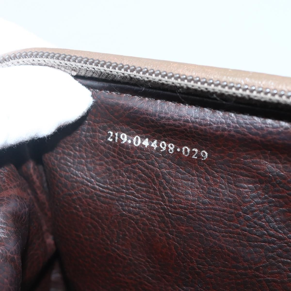 FENDI Hand Bag Leather Brown Gold Auth kk558