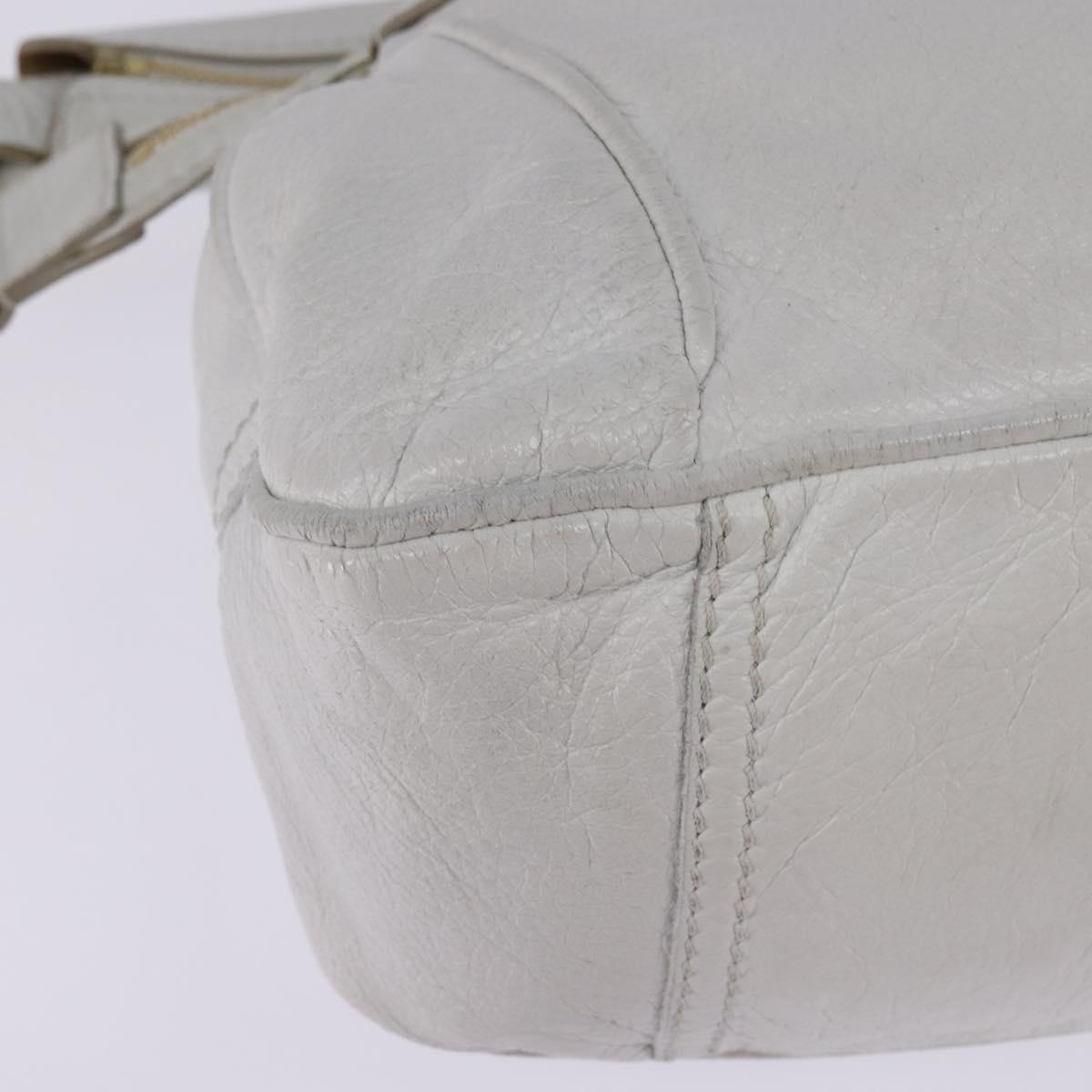 GIVENCHY Hand Bag Leather 2way Gold White Auth kk559