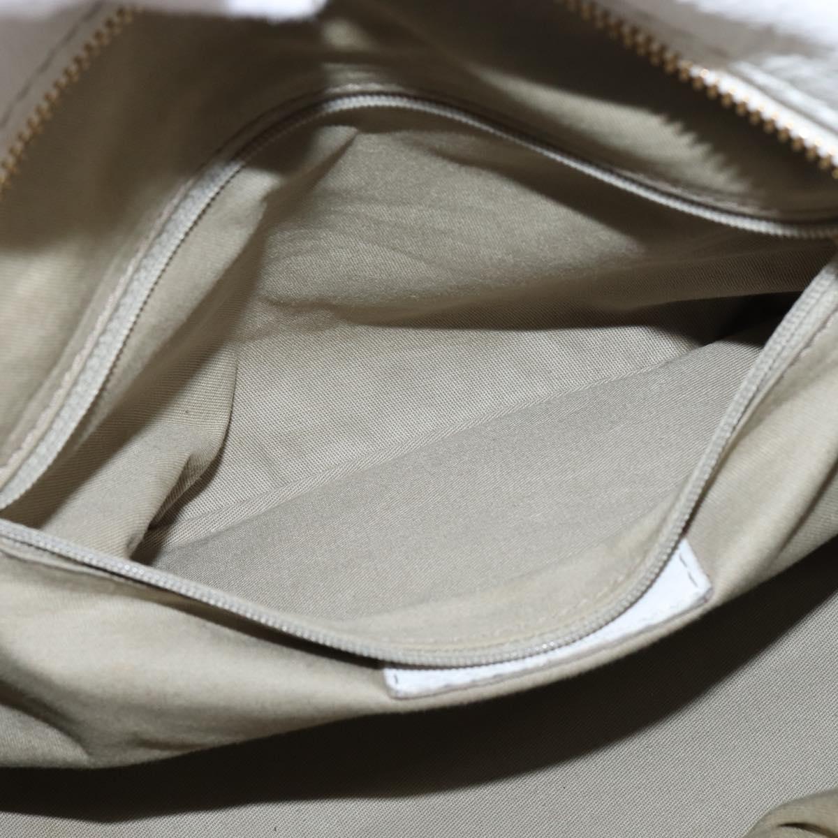 GIVENCHY Hand Bag Leather 2way Gold White Auth kk559