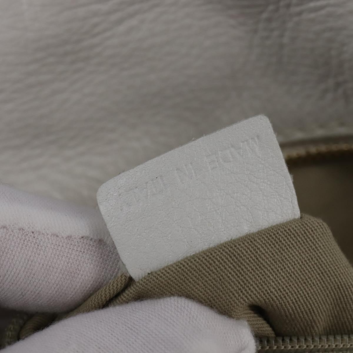 GIVENCHY Hand Bag Leather 2way Gold White Auth kk559