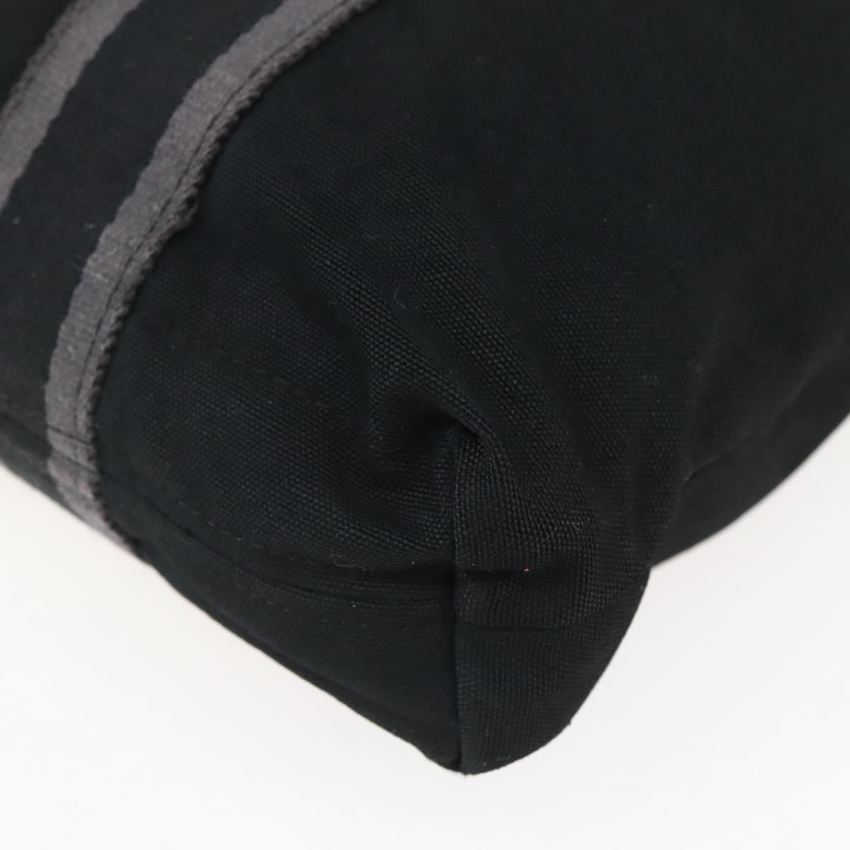 HERMES Fourre Tout Cabass Tote Bag Canvas Black Auth kk560