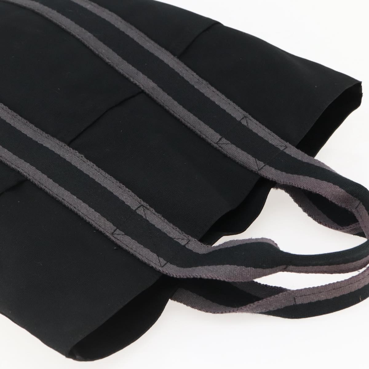 HERMES Fourre Tout Cabass Tote Bag Canvas Black Auth kk560