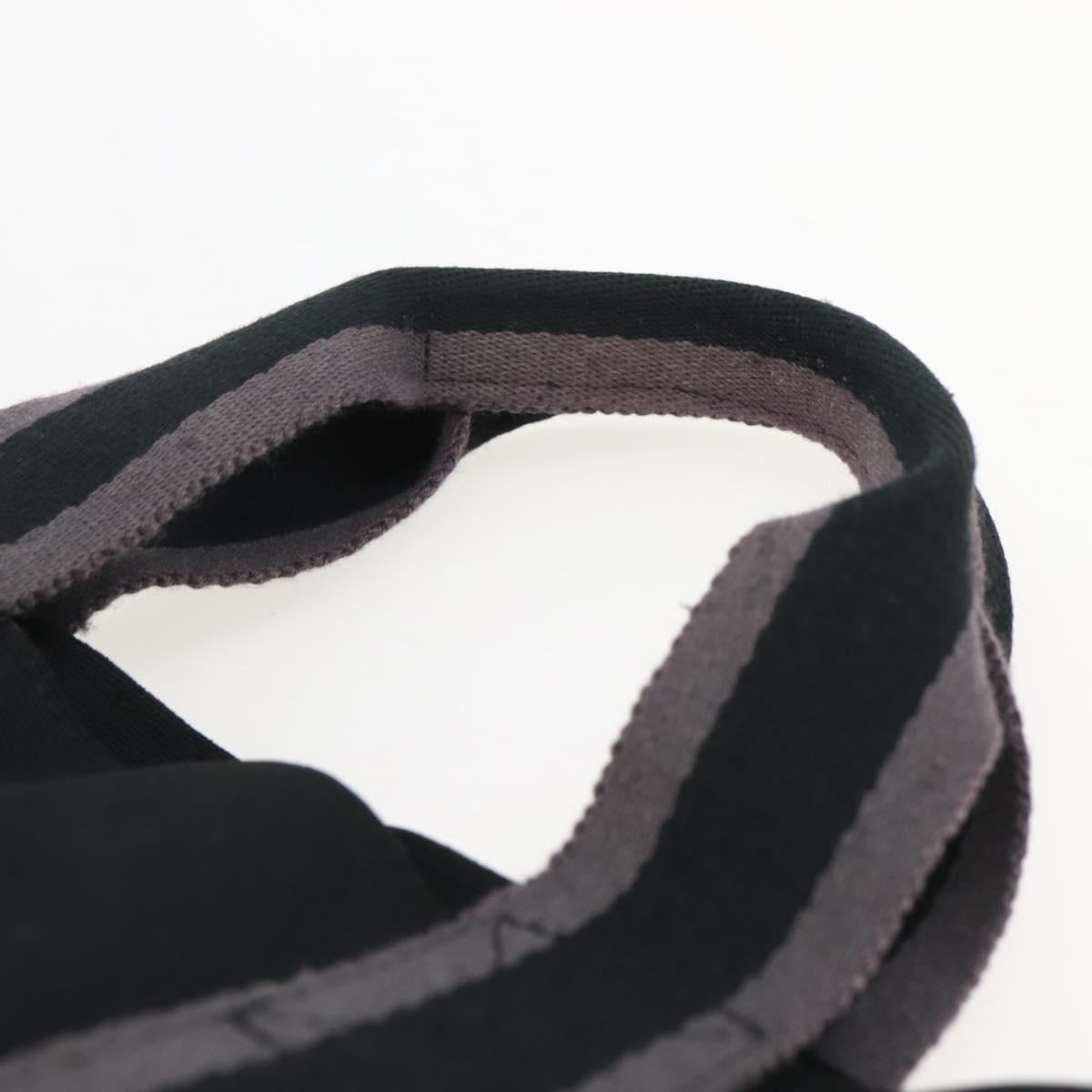 HERMES Fourre Tout Cabass Tote Bag Canvas Black Auth kk560