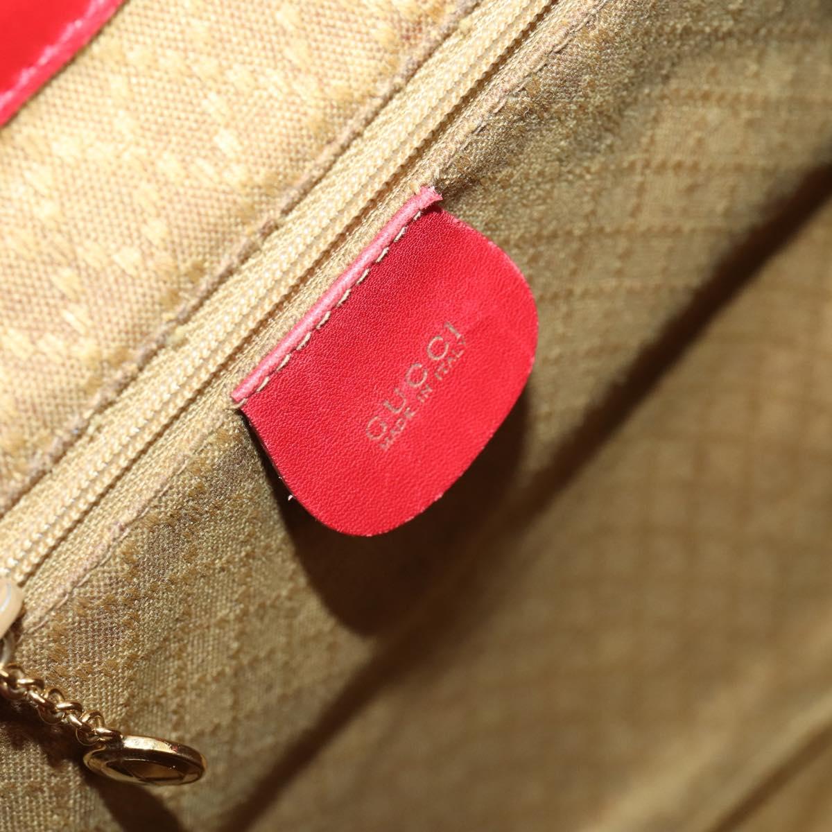 GUCCI Bamboo Backpack Leather Red Gold 003 2058 0016 Auth kk563