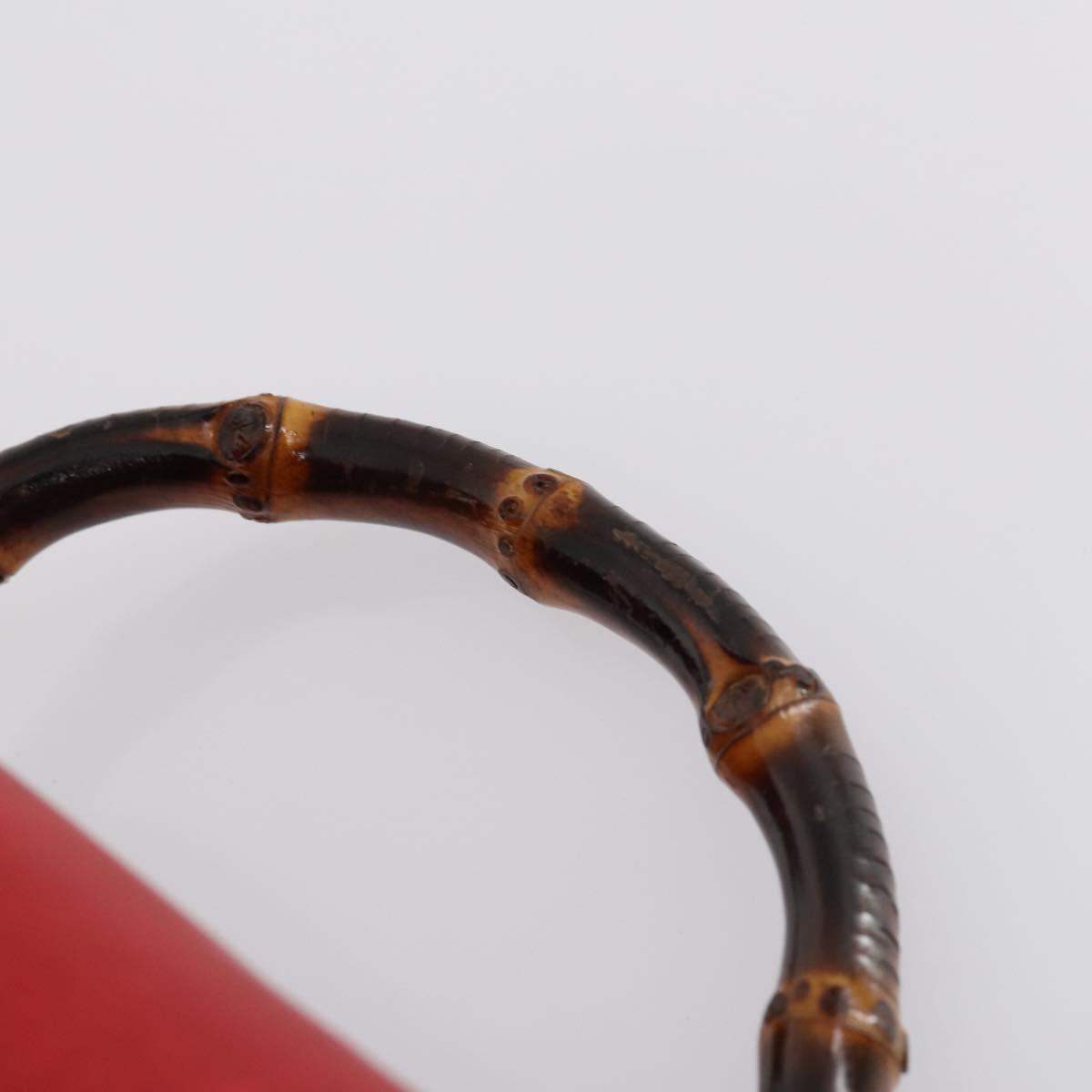 GUCCI Bamboo Backpack Leather Red Gold 003 2058 0016 Auth kk563