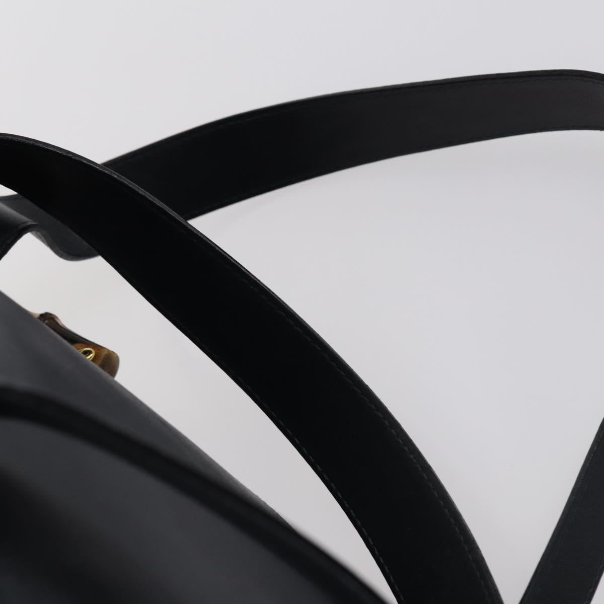 GUCCI Bamboo Backpack Leather Navy Gold 003 2058 0016 Auth kk564