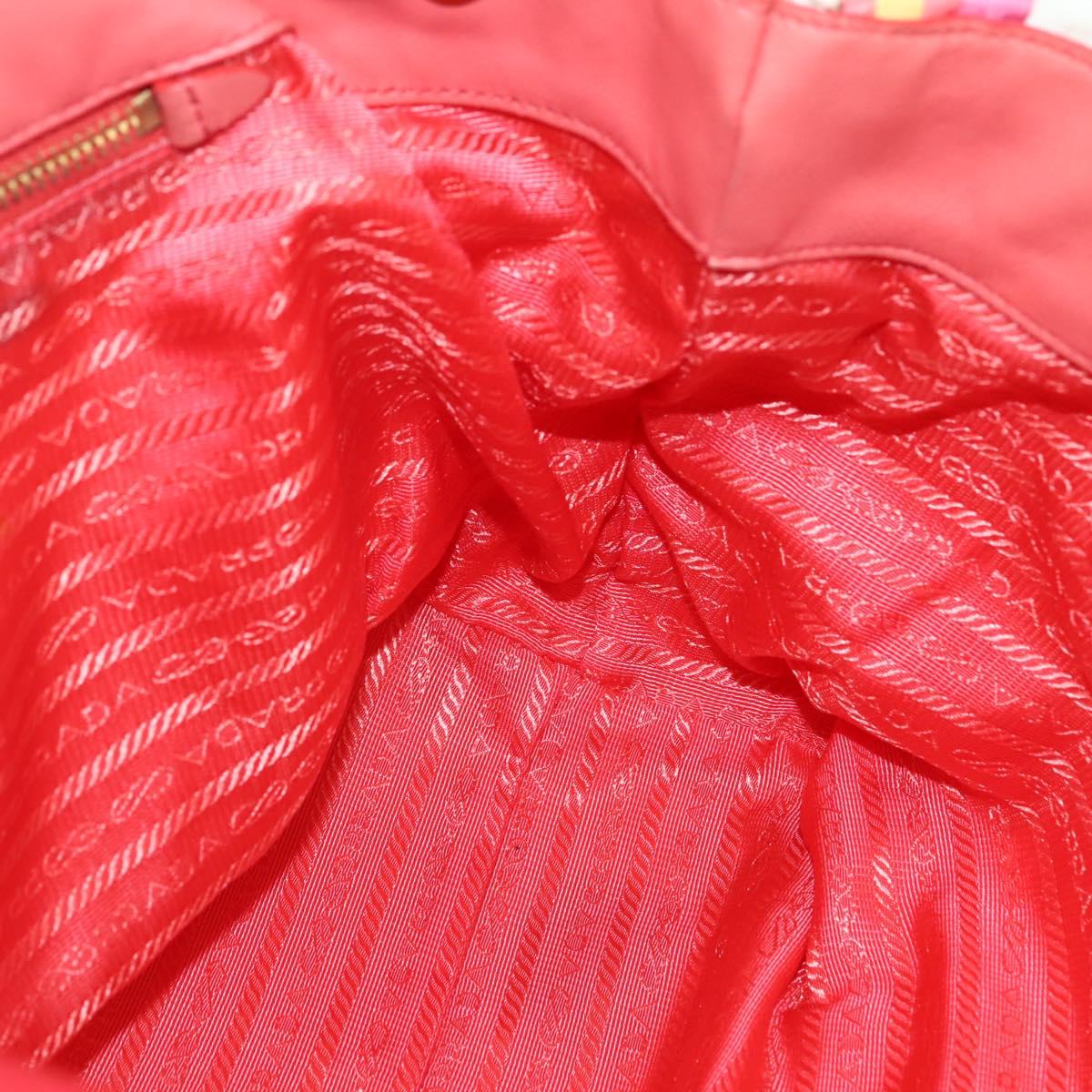 PRADA Hand Bag Nylon 2way Multicolor Gold Auth kk565