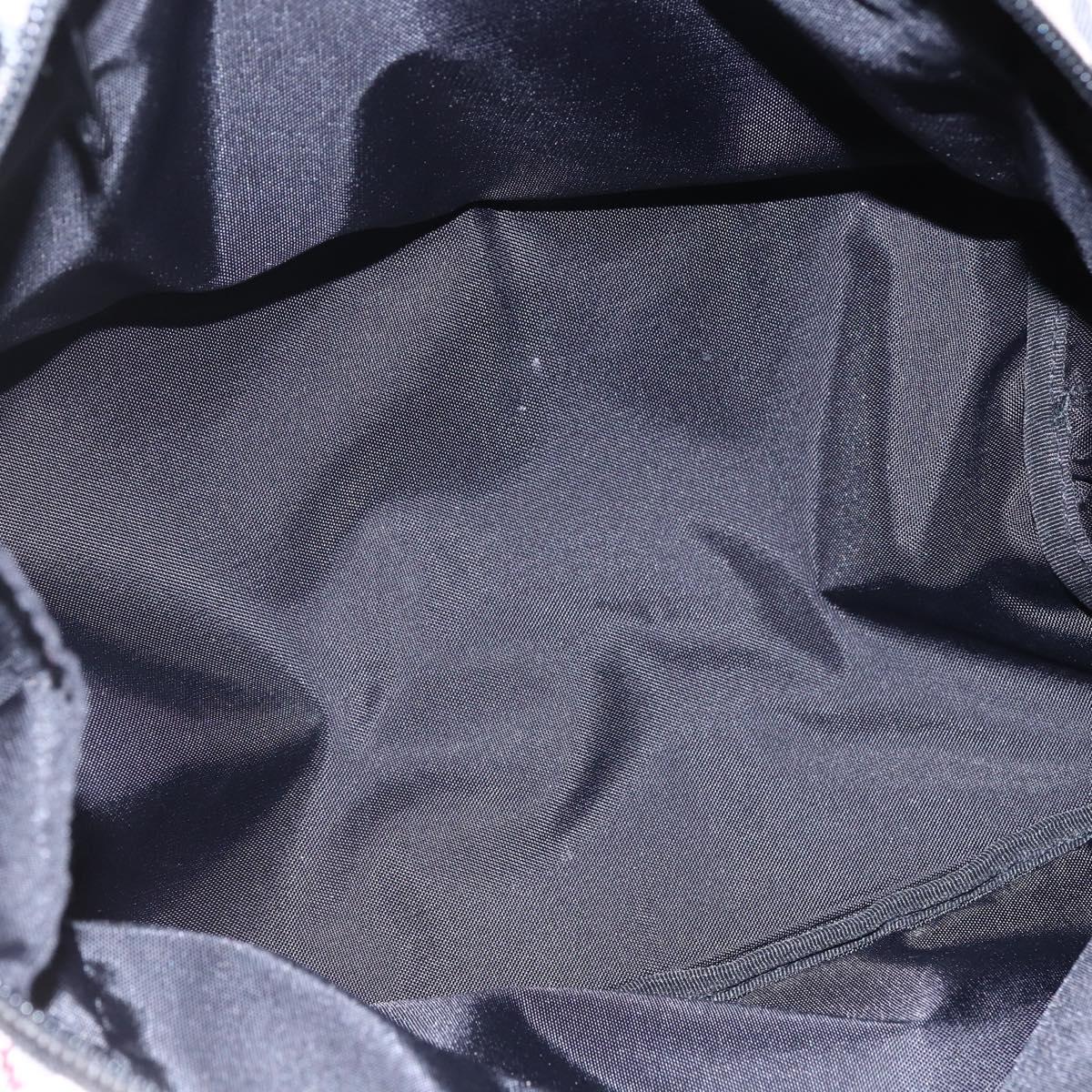 BURBERRY Nova Check Blue Label Hand Bag Nylon Gold Silver Auth kk569