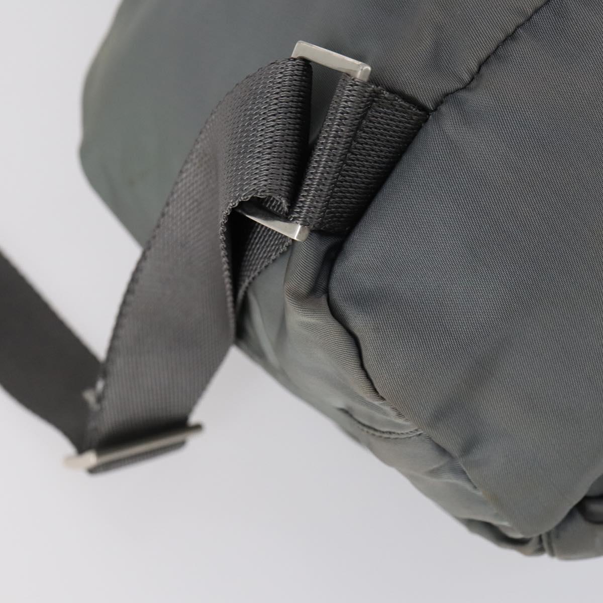 PRADA Backpack Nylon Gray Silver Auth kk572