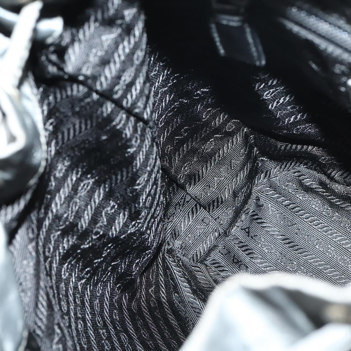 PRADA Backpack Nylon Gray Silver Auth kk572