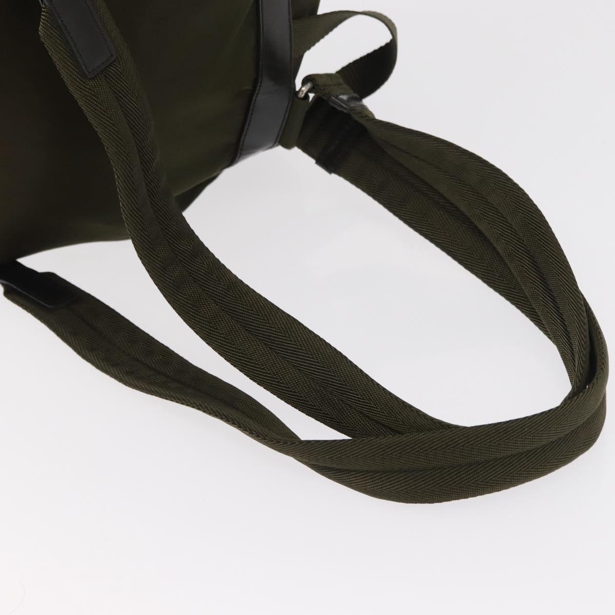 PRADA Backpack Nylon Green Silver Auth kk575