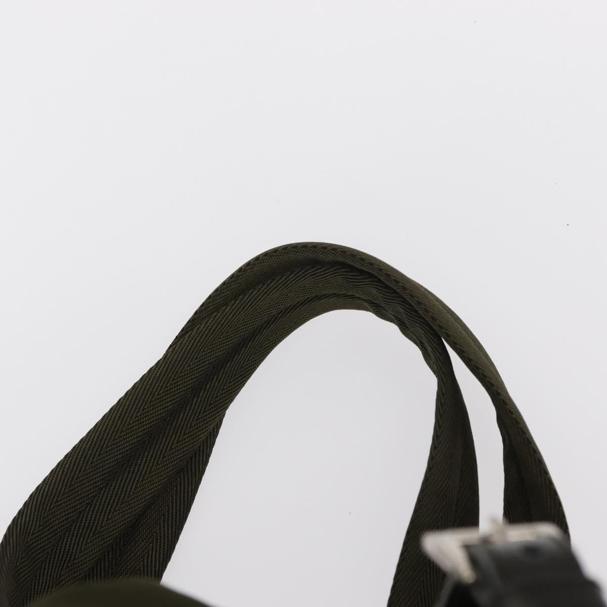 PRADA Backpack Nylon Green Silver Auth kk575